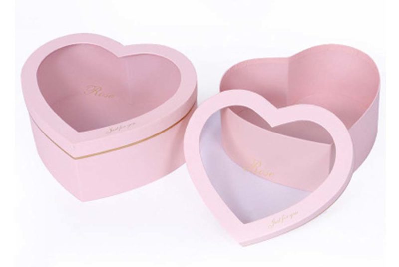 cute heart paper boxes with window