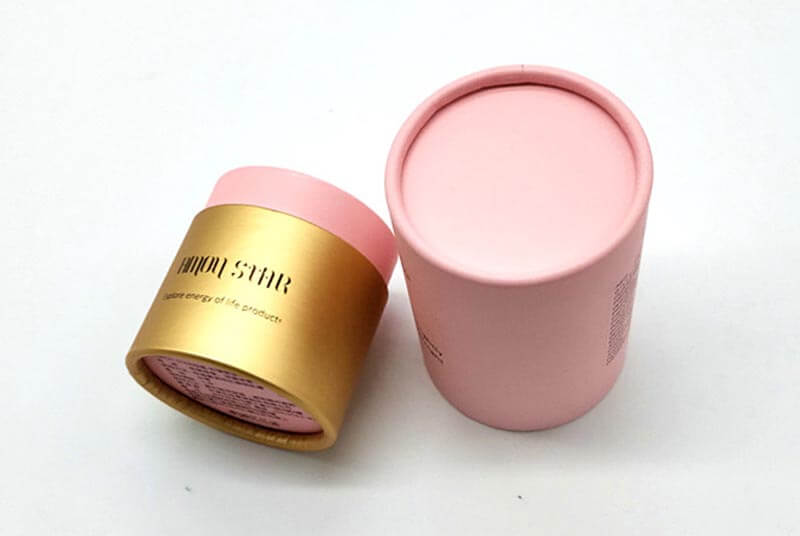cylinder round gold packaging box paper tube