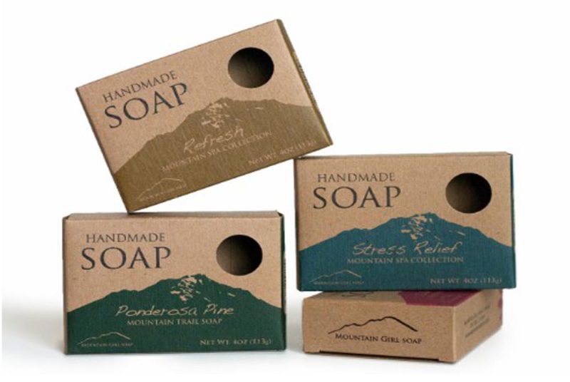 Recycle Kraft Paper Handmade Soap Box Packaging Custom Design