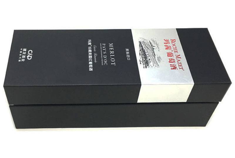 luxury black wine bottle packaging boxes
