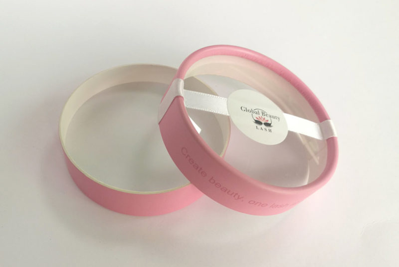 round pink lash box