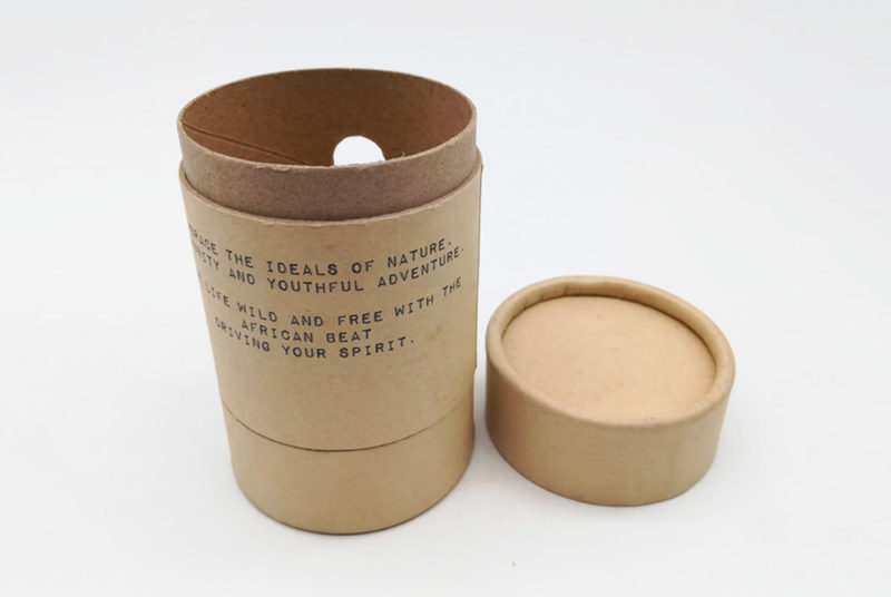 brown cardboard tube packaging with window
