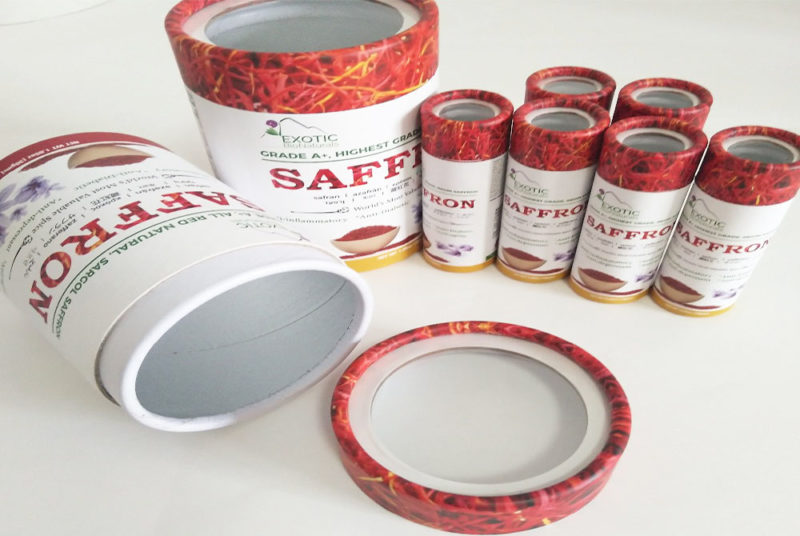paper round saffron packaging boxes
