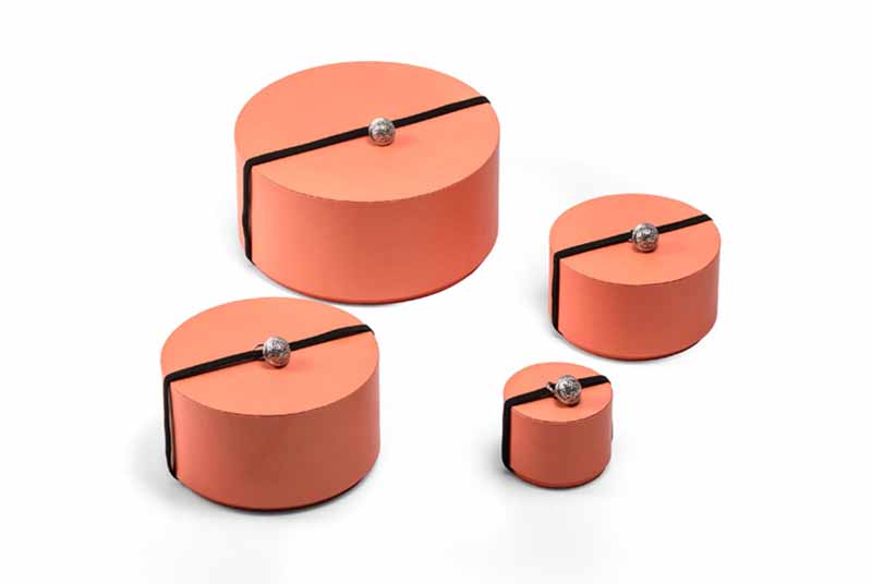 Luxury paper ring box round shape jewelry packaging with logo wholesale