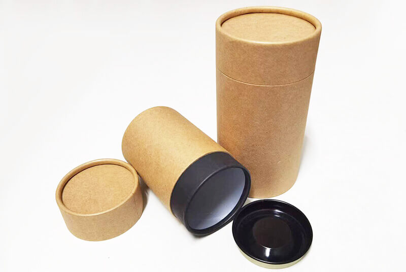 food grade aluminum linner cardboard tube packaging with sealing/airtight metal lid
