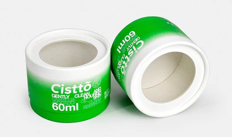 cylinder cosmetic packaging boxes with clear top