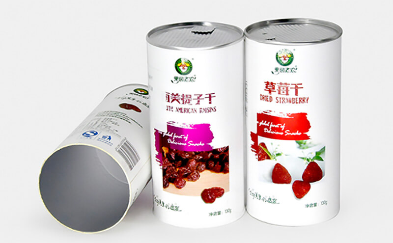 cylinder tube food container for dried strawberry