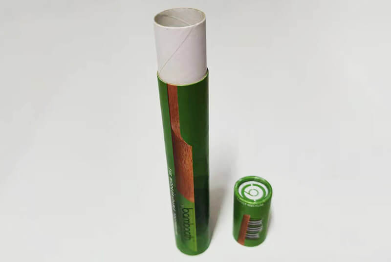slim tall paper box tube for bamboo toothbrush