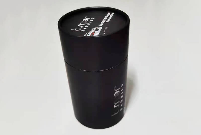 paper cardboard tube with black cap