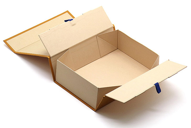 rigid folding gift box with cardboard lined box