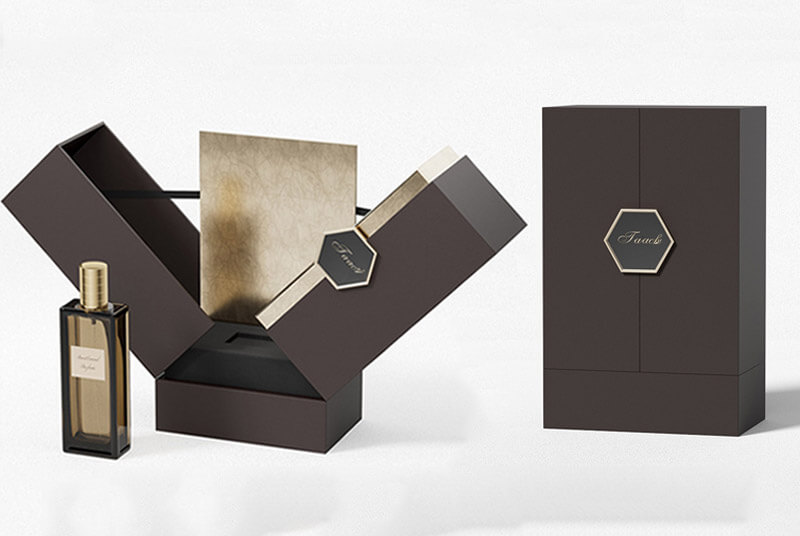 double open cardboard paper box for perfume