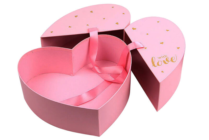 heart shape double door cosmetic gift box